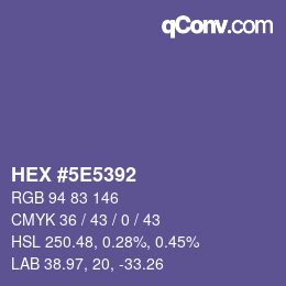 Color code: HEX #5E5392 | qconv.com