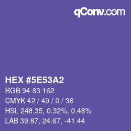 Color code: HEX #5E53A2 | qconv.com