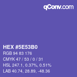カラーコード: HEX #5E53B0 | qconv.com