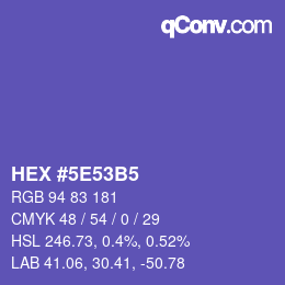 Farbcode: HEX #5E53B5 | qconv.com