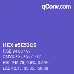 カラーコード: HEX #5E53C5 | qconv.com