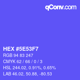 Color code: HEX #5E53F7 | qconv.com