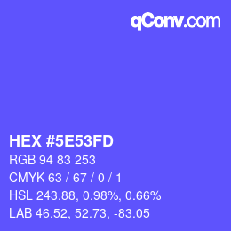 Color code: HEX #5E53FD | qconv.com