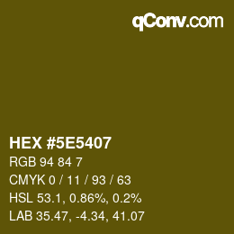 Color code: HEX #5E5407 | qconv.com