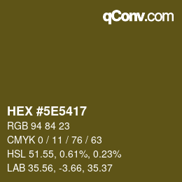 Color code: HEX #5E5417 | qconv.com