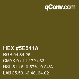 カラーコード: HEX #5E541A | qconv.com