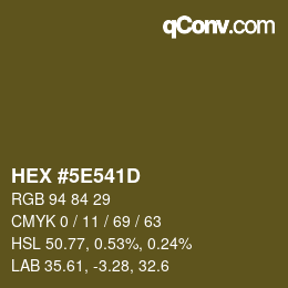 Color code: HEX #5E541D | qconv.com