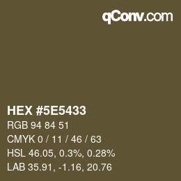 Color code: HEX #5E5433 | qconv.com