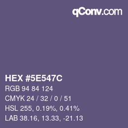 Color code: HEX #5E547C | qconv.com