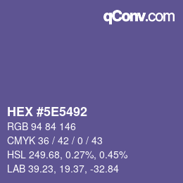 Color code: HEX #5E5492 | qconv.com
