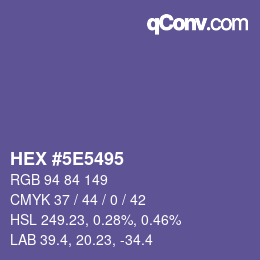 カラーコード: HEX #5E5495 | qconv.com