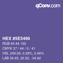 Color code: HEX #5E5496 | qconv.com