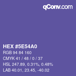 Color code: HEX #5E54A0 | qconv.com