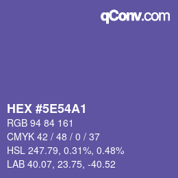 Color code: HEX #5E54A1 | qconv.com