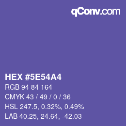 Color code: HEX #5E54A4 | qconv.com