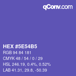 Color code: HEX #5E54B5 | qconv.com
