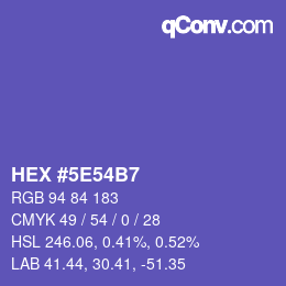 カラーコード: HEX #5E54B7 | qconv.com
