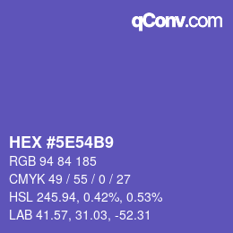 Farbcode: HEX #5E54B9 | qconv.com