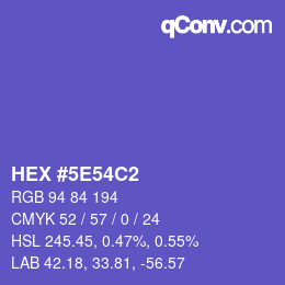 Color code: HEX #5E54C2 | qconv.com