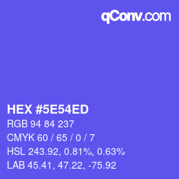 Color code: HEX #5E54ED | qconv.com