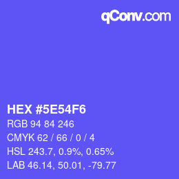 Color code: HEX #5E54F6 | qconv.com