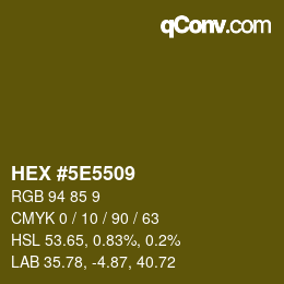 Color code: HEX #5E5509 | qconv.com