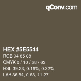 Color code: HEX #5E5544 | qconv.com