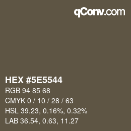 Código de color: HEX #5E5544 | qconv.com