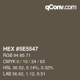 Color code: HEX #5E5547 | qconv.com