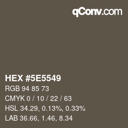 Color code: HEX #5E5549 | qconv.com