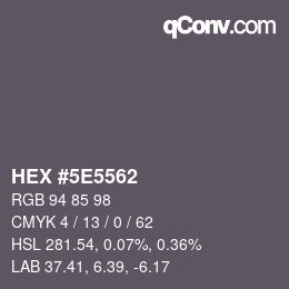 Código de color: HEX #5E5562 | qconv.com