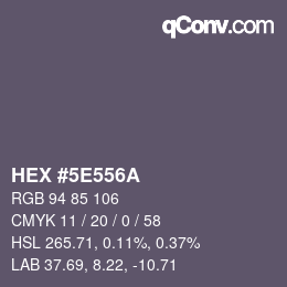 Color code: HEX #5E556A | qconv.com