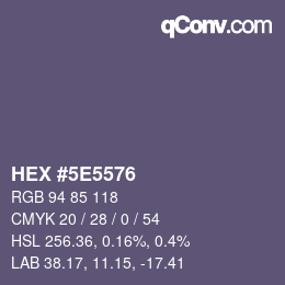 カラーコード: HEX #5E5576 | qconv.com