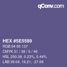 Color code: HEX #5E5589 | qconv.com