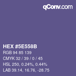 Código de color: HEX #5E558B | qconv.com