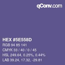 Color code: HEX #5E558D | qconv.com