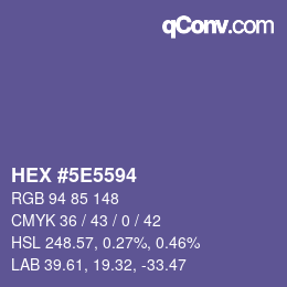 Color code: HEX #5E5594 | qconv.com