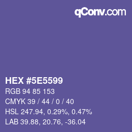 Color code: HEX #5E5599 | qconv.com