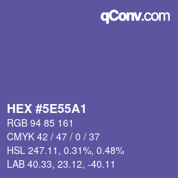 Color code: HEX #5E55A1 | qconv.com