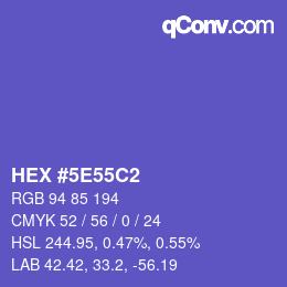 カラーコード: HEX #5E55C2 | qconv.com