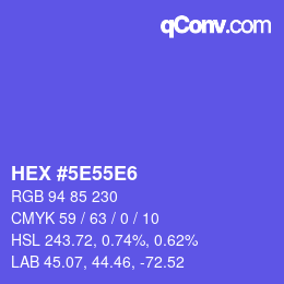 Color code: HEX #5E55E6 | qconv.com