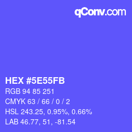 Color code: HEX #5E55FB | qconv.com