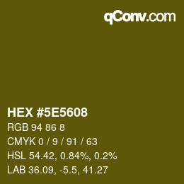 Color code: HEX #5E5608 | qconv.com