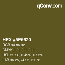 Color code: HEX #5E5620 | qconv.com