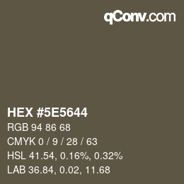 Color code: HEX #5E5644 | qconv.com