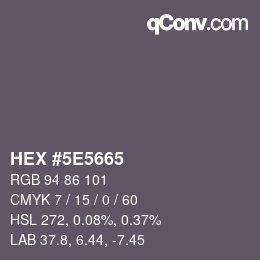 Color code: HEX #5E5665 | qconv.com