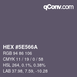 Color code: HEX #5E566A | qconv.com