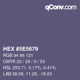 Color code: HEX #5E5679 | qconv.com