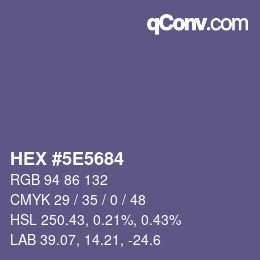 Color code: HEX #5E5684 | qconv.com