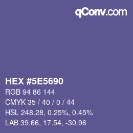 Color code: HEX #5E5690 | qconv.com